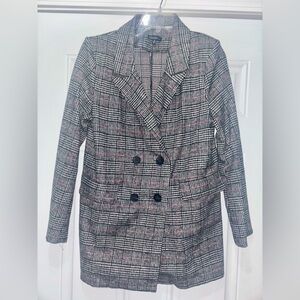 ** Chocolate Boutique Womens Blazer Jacket Coat Suit Jacket Black Pink Medium M